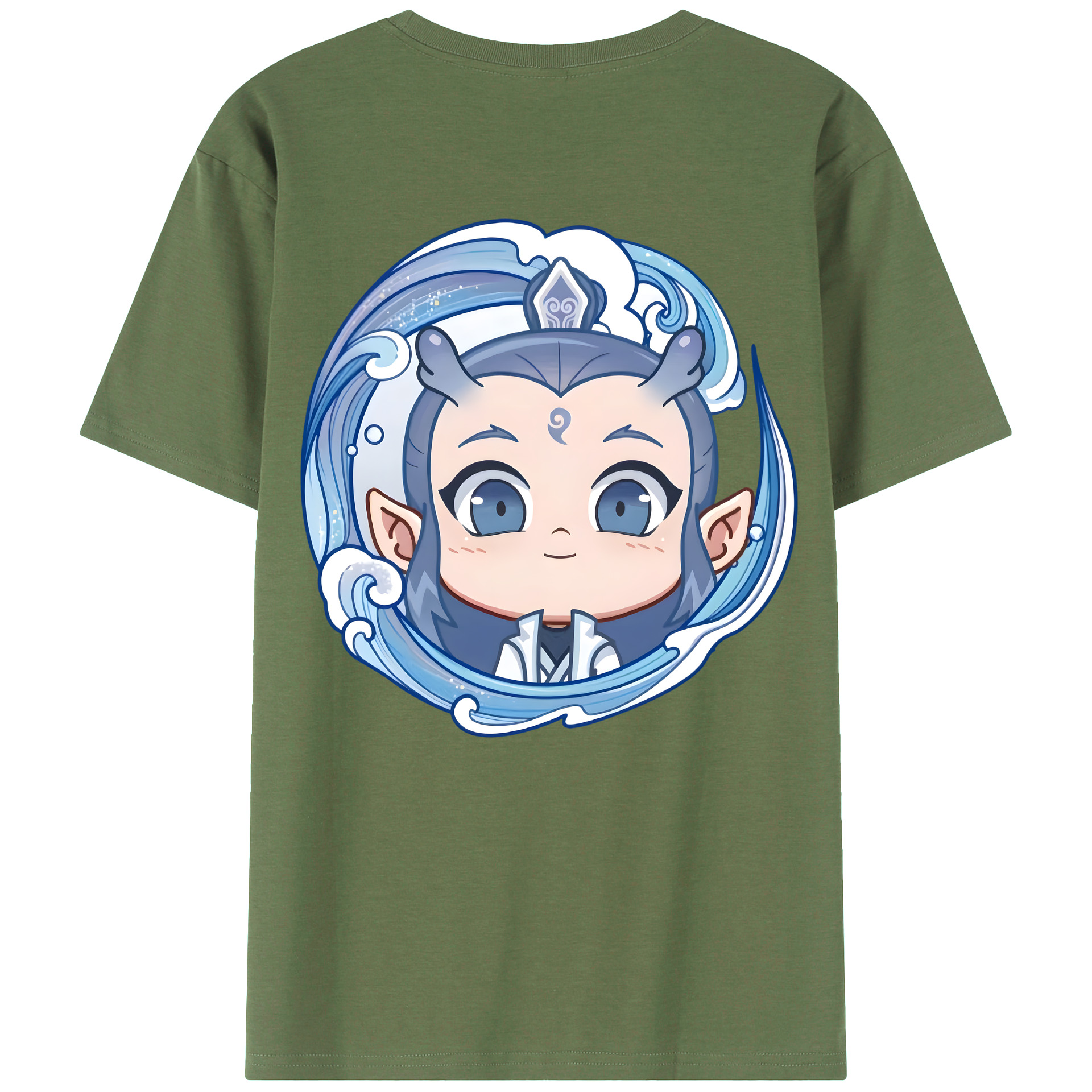 （画像用） Ne Zha 2 ナタ 魔童の大暴れ 綿100％ メンズ半袖Tシャツ（バックプリント） 通気性